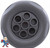 Jet Internal, CMP, Spa Jet, 3-1/2" face diameter, Massage, 5 Scallop, Gray