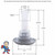 Basic measurements for a Pentair Cyclone Euro Jet. No replacement diffuser is available. It may look like a Waterway Cluster Storm Jet, but they do not interchange—check your old diffuser carefully before ordering.
