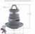 Basic measurements for a Waterway Poly Jet with a 3-3/8" face diameter. The one shown has an angled back; some have a square back (Type 11). Face sizes range from 3-3/8" to over 4", but most larger face jets are no longer available.

