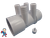 The manifold featured in this kit is Open on both ends.. One end receives a 2" Pipe or fitting that would measure 2 3/8" OD and on the other end glues inside of a 2" fitting that would measure 2 3/8" Inside Diameter..