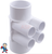 Manifold, 3/4" Slip, 4 Port, Flow Thru, 2" Slip x 2" Spigot