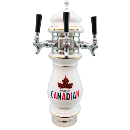 Ceramic beer tower Silva with logo Molson Canadian, 3 taps | UBC