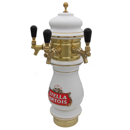 Ceramic beer tower Silva with logo Stella Artois, 3 taps UBC Group Canada