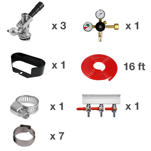 Kegerator Kit for 3 beer lines, CO2 Kegerator Kit for 3 beer lines, CO2