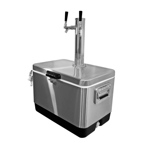 Jockey Box Picnic SS Cooler, 54QT, With  Tower, 2 Faucets, 2 x 70' Coils Jockey Box Picnic SS Cooler, 54QT, With  Tower, 2 Faucets, 2 x 70' Coils
