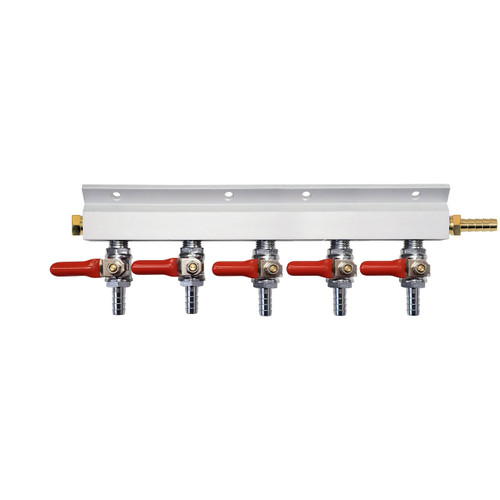 Air Distributor, Five-Way, 5/16" barbs, plug-barb Air Distributor, Five-Way, 5/16" barbs, plug-barb