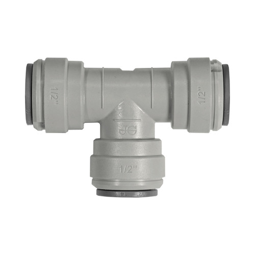  Union Tee, 1/2", Gray Acetal, John Guest