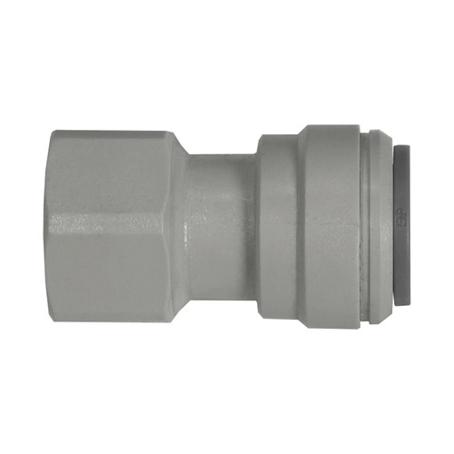 Female Connector, 1/2" to 3/8", Gray Acetal BSPP, John Guest