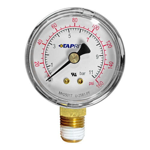 160 lbs Regulator Gauge, Taprite