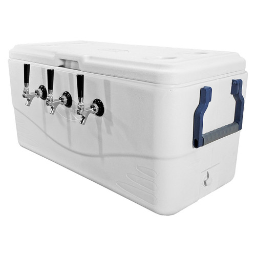 Jockey Box Picnic Cooler, 120QT, 3 Faucets, 3 x 70' Coils, COMPLETE