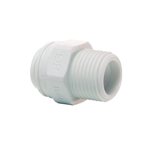 John Guest Fitting, Polypropylene Male Connector 1/2 x 1/2 NPTF John Guest Fitting, Polypropylene Male Connector 1/2 x 1/2 NPTF