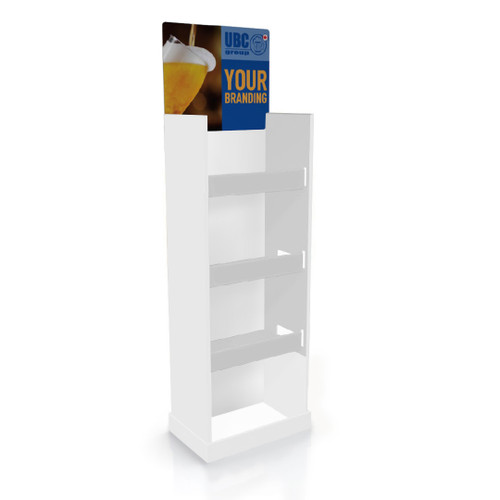 Cardboard Display Four-Shelf, With Top Only Branding, Custom Branded Cardboard Display Four-Shelf, With Top Only Branding, Custom Branded