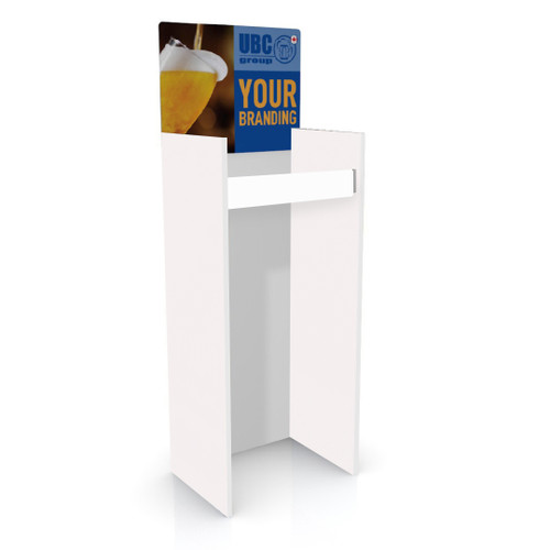 Cardboard Display One-Shelf, With Top Only Branding, Custom Branded Cardboard Display One-Shelf, With Top Only Branding, Custom Branded