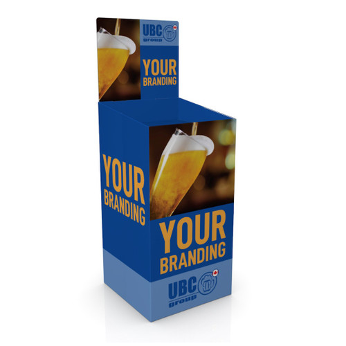 Cardboard Display Bin, With Full-Body Branding, Custom Branded Cardboard Display Bin, With Full-Body Branding, Custom Branded