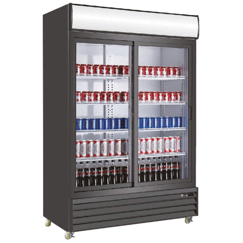 Glass Door Refrigerator Merchandiser, 2-Door, 52" Wide 