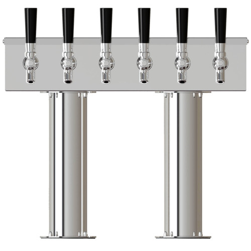 Double Pedestal Tower, 3'' Tubes, 6-Taps, 304 SS Shanks, AIR Cooled Double Pedestal Tower, 3'' Tubes, 6-Taps, 304 SS Shanks, AIR Cooled