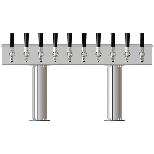 Double Pedestal Tower, 4'' Tubes, 10-Taps, 304 SS Shanks, AIR Cooled Double Pedestal Tower, 4'' Tubes, 10-Taps, 304 SS Shanks, AIR Cooled