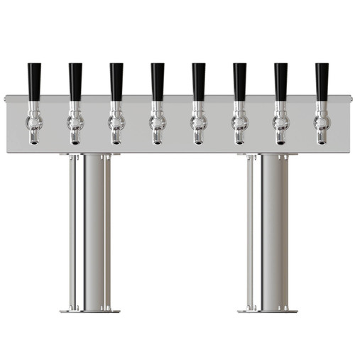 Double Pedestal Tower, 4'' Tubes, 8-Taps,  304 SS Shanks, GLYCOL Cooled