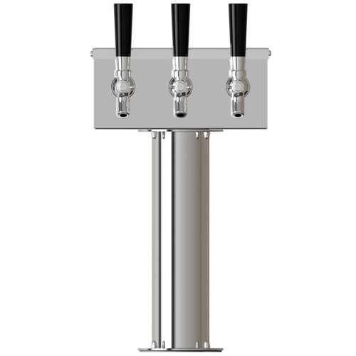 Tee Box Tower, 3'' Pedestal Tube,  3-Taps, 304 SS Shanks, Glycol Cooled Tee Box Tower, 3'' Pedestal Tube,  3-Taps, 304 SS Shanks, Glycol Cooled