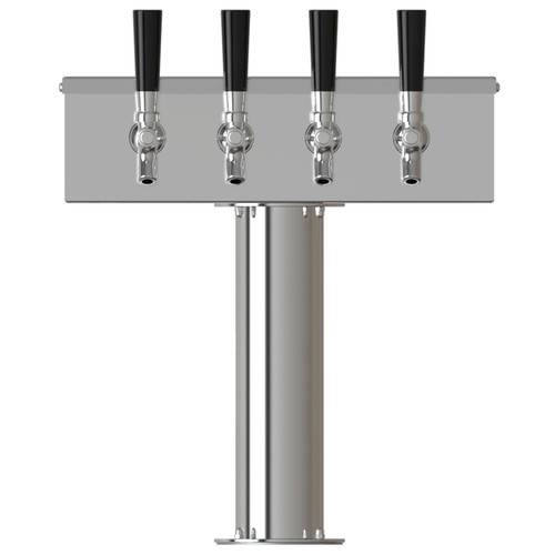 Tee Box Tower, 3'' Pedestal Tube,  4-Taps, 304 SS Shanks, Glycol Cooled Tee Box Tower, 3'' Pedestal Tube,  4-Taps, 304 SS Shanks, Glycol Cooled