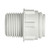 Male Connector, NPTF, 1/2" to 1/2", Polypropylene, John Guest