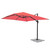 Square Cantilevered Market Umbrella - 10 Ft X 10 Ft, Metal Frame With Base, Polyester Canopy Square Cantilevered Market Umbrella - 10 Ft X 10 Ft, Metal Frame With Base, Polyester Canopy