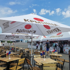 Branded patio umbrella