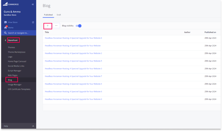 Create New Blog Post