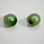 Elegant jade stud earrings with 8 mm green jade and sparkling .05 ct diamonds in 18K gold.