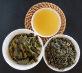 Grapefruit oolong Taiwan tea leaf, soup, brewed leaf