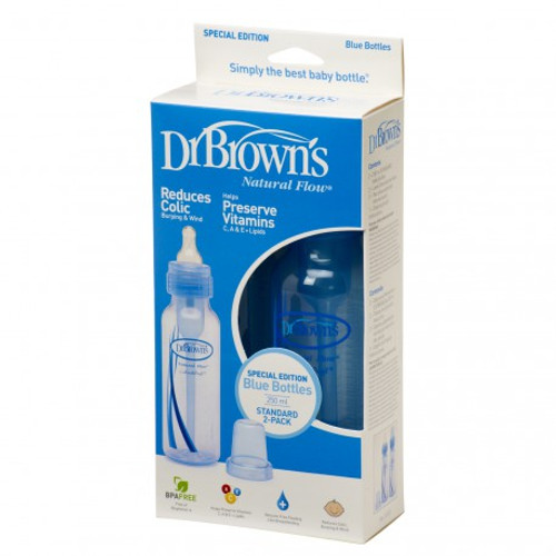 Biberón dr brown's natural flow azul 250 mL pack 2 U Biberón dr brown's natural flow azul 250 mL pack 2 U