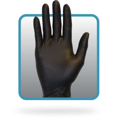 Powder Free Black Nitrile Gloves