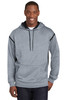 Sport-Tek® Tech Fleece Colorblock Hooded Sweatshirt. F246 Grey Heather/ Black