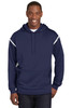 Sport-Tek® Tech Fleece Colorblock Hooded Sweatshirt. F246 True Navy/ White