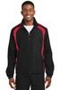 Sport-Tek® Colorblock Raglan Jacket. JST60 Black/ True Red