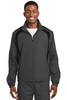 Sport-Tek® Colorblock Raglan Jacket. JST60 Graphite/ Black