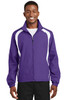 Sport-Tek® Colorblock Raglan Jacket. JST60 Purple/ White