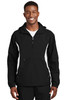 Sport-Tek® Colorblock Raglan Anorak. JST63 Black/ White