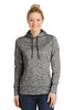 Sport-Tek® Ladies PosiCharge® Electric Heather Fleece Hooded Pullover. LST225 Black Electric