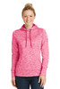 Sport-Tek® Ladies PosiCharge® Electric Heather Fleece Hooded Pullover. LST225 Power Pink Electric