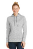 Sport-Tek® Ladies PosiCharge® Electric Heather Fleece Hooded Pullover. LST225 Silver Electric