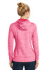 Sport-Tek® Ladies PosiCharge® Electric Heather Fleece Hooded Pullover. LST225 Power Pink Electric Back