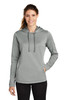 Sport-Tek ® Ladies PosiCharge ® Sport-Wick ® Heather Fleece Hooded Pullover. LST264 Dark Silver Heather