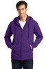 Port & Company® Fan Favorite Fleece Full-Zip Hooded Sweatshirt. PC850ZH Team Purple