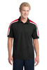 Sport-Tek® Tricolor Shoulder Micropique Sport-Wick® Polo. ST658 Black/ True Red/ White