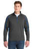 Sport-Tek® Sport-Wick® Stretch 1/4-Zip Colorblock Pullover. ST851 Charcoal Grey/ True Royal