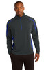 Sport-Tek® Sport-Wick® Stretch 1/2-Zip Colorblock Pullover. ST851 Charcoal Grey/ True Royal