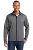 Sport-Tek® Sport-Wick® Stretch Contrast Full-Zip Jacket.  ST853 Charcoal Grey Heather/ True Navy