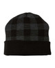 USA-Made Plaid Beanie - RKP12 Black/ Dark Heather Grey