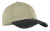 Port & Company® -Two-Tone Pigment-Dyed Cap.  CP83 Khaki/ Black